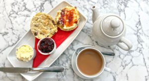 Cream tea in the Brabazon Restaurant, Beaulieu 